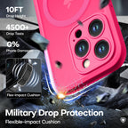 ImpactStrong Protector Magnético Diseñado para Funda iPhone 15 Pro Max [Protección de Cámara] [Prueba de Caídas de Grado Militar] [Compatible con MagSafe] Funda de Teléfono Delgada Translúcida Mate