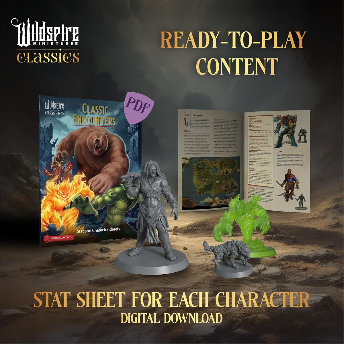 Encuentros clásicos - Set de expansión I - 60 miniaturas icónicas DND a granel, monstruos sin pintar, miniaturas DND para juegos de mesa RPG, miniaturas D&D, figuritas de fantasía, miniaturas de