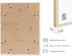 HAUS AND HUES Portarretratos de madera de roble beige, 11 x 14 pulgadas, paquete de 3