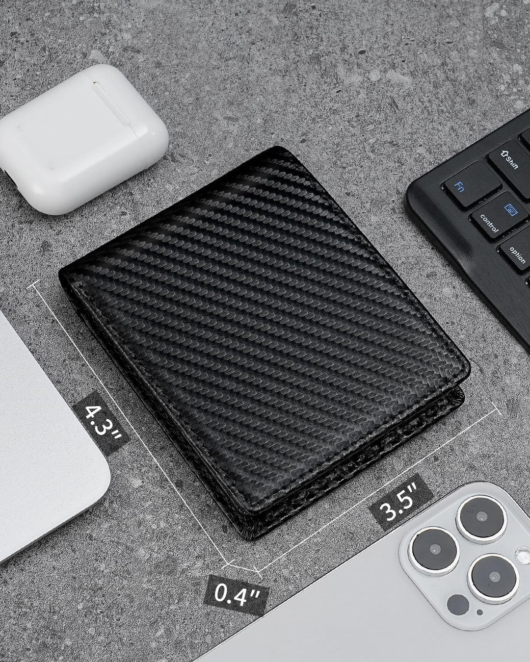 Serovi Cartera de piel auténtica para hombre, con bloqueo RFID, con...