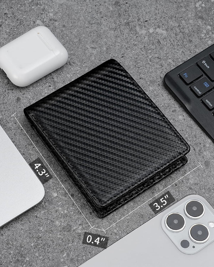 Serovi Cartera de piel auténtica para hombre, con bloqueo RFID, con...