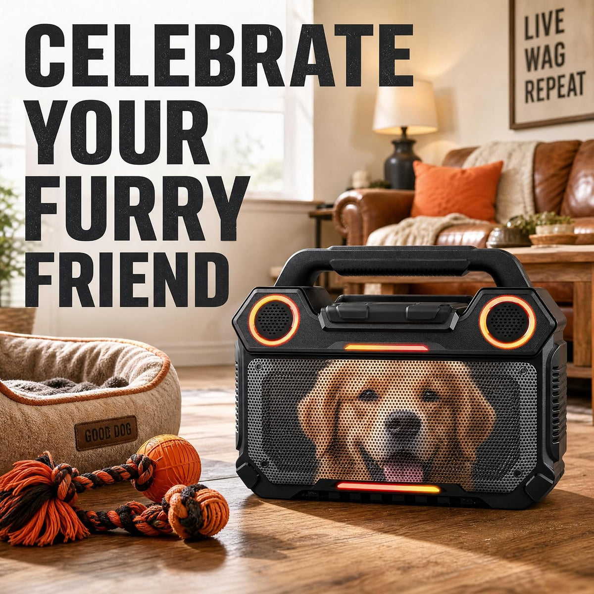 Altavoz de parrilla frontal con foto personalizada, cubierta de metal