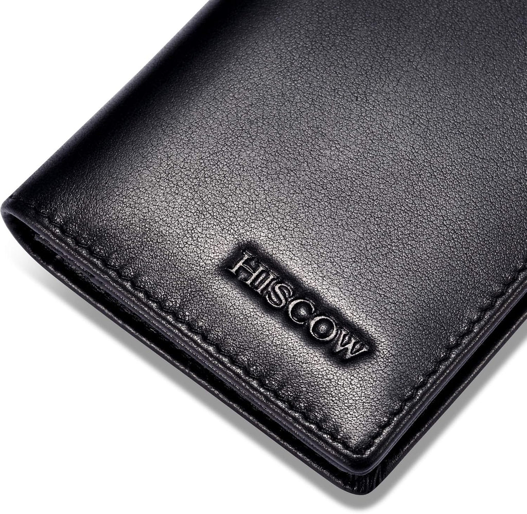 Funda de piel para tarjetas de visita para hombres y mujeres, piel de becerro italiana