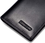 Funda de piel para tarjetas de visita para hombres y mujeres, piel de becerro italiana