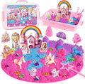 Cubo sensorial de unicornio, kit de arena sensorial de princesa de 28