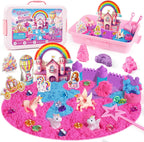 Cubo sensorial de unicornio, kit de arena sensorial de princesa de 28