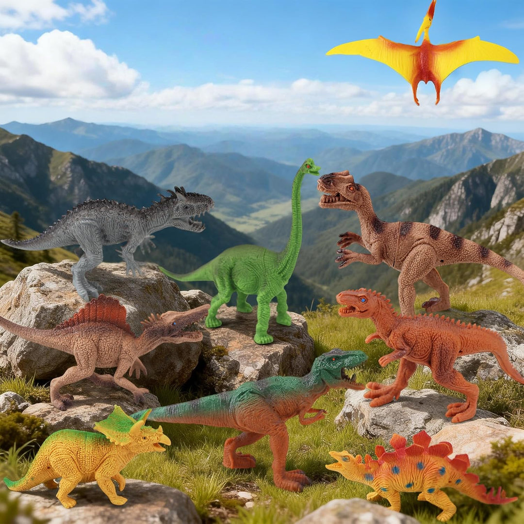 12Pcs Dinosaur Toy Set Realistic Mini Dinosaur Figurines