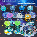 Paquete de 9 unidades de slime Galaxy que brilla en la oscuridad, slime espacial con dijes de astronauta, alienígenas y ovni, juego de limos de bricolaje, juguetes sensoriales, regalos de fiesta para niños