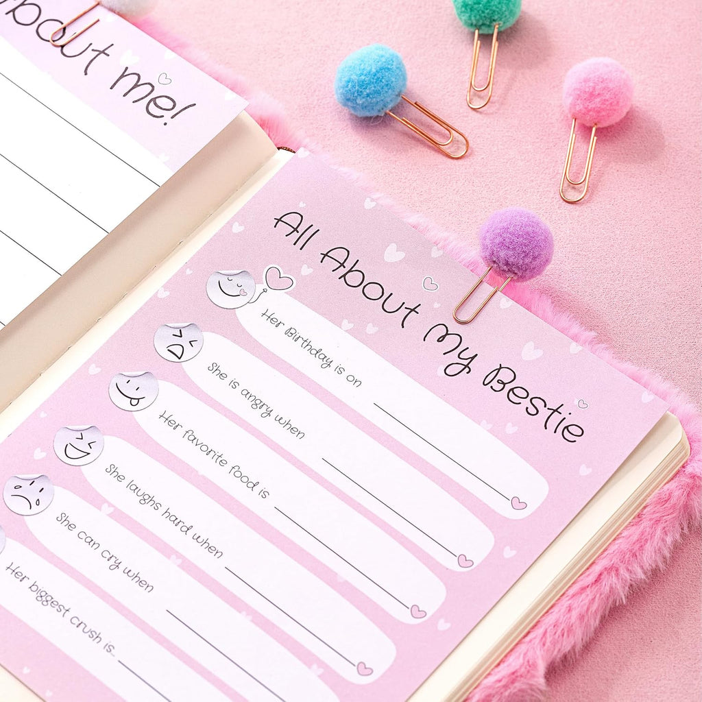 HAPPY LOLLI Pink LolliME - Kit de diario de bricolaje para adolescentes y niñas de 8 a 14 años, regalo de cumpleaños, juego de diario con cerradura de 300 piezas, artes y manualidades, álbum de recortes y diario creativo