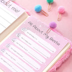 HAPPY LOLLI Pink LolliME - Kit de diario de bricolaje para adolescentes y niñas de 8 a 14 años, regalo de cumpleaños, juego de diario con cerradura de 300 piezas, artes y manualidades, álbum de recortes y diario creativo