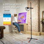 Lámpara Daylight Lámpara de estudio Artist 2-6,000 Lux LED con 95+ CRI, pantalla de 9.4 in de ancho