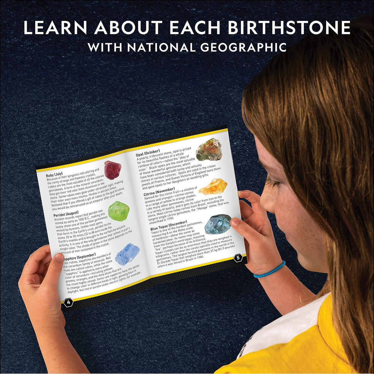 National Geographic Birthstone Dig Kit con 12 Genuine Gemstones para Kids