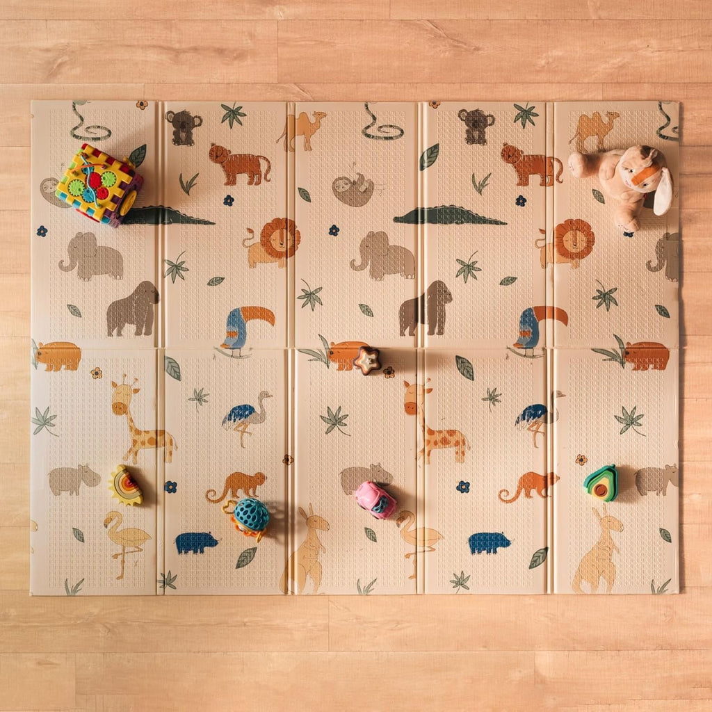 Nuby Alfombra de juego plegable reversible para bebé, 77 x 58 pulgadas, XXL