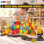 Juego de construcción de azulejos magnéticos, 90 piezas STEM juguetes de