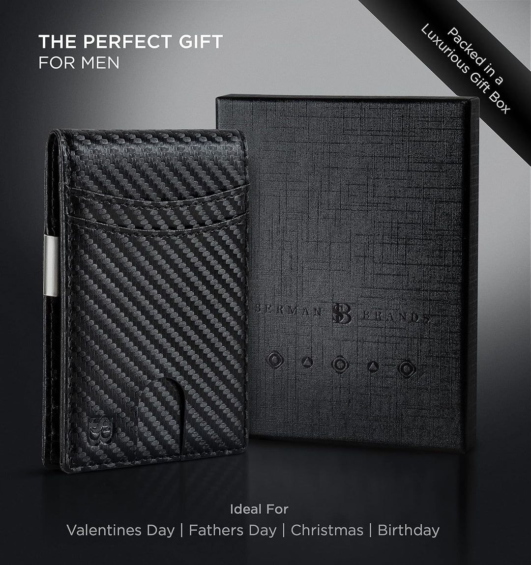 SERMAN BRANDS Billetera con clip de dinero para hombre. Carteras de...