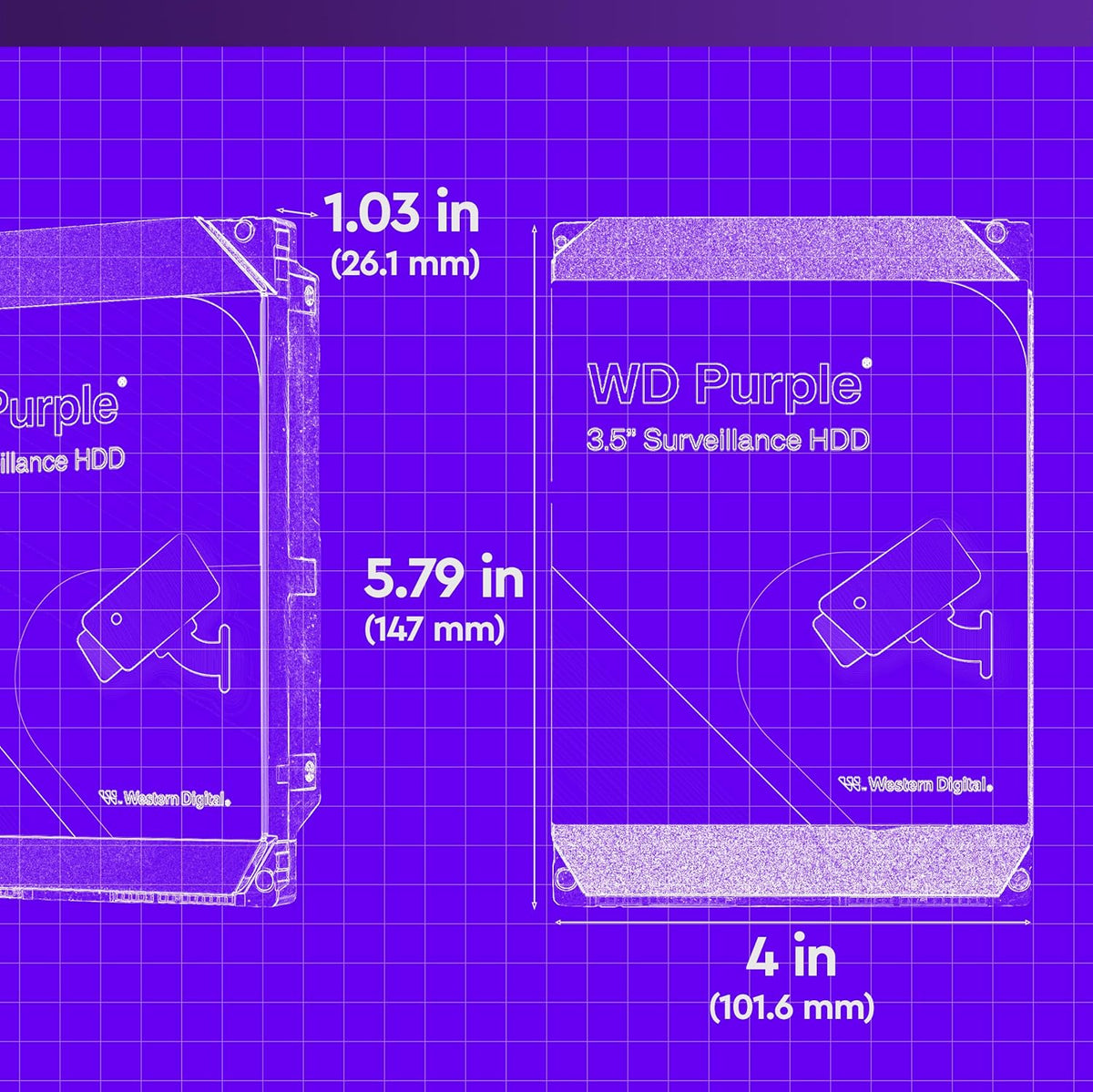 Western Digital - Disco duro interno de vigilancia WD Purple de 4 T...