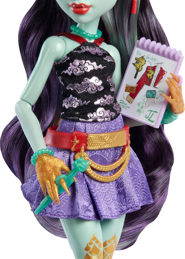 Monster High Jinafire muñeca larga Dragón con perro
