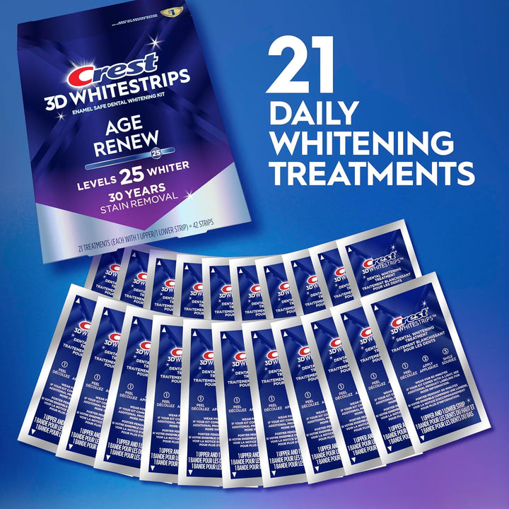 Crest 3D Whitestrips Age Renew \u2013 Kit de blanqueamiento dental,...