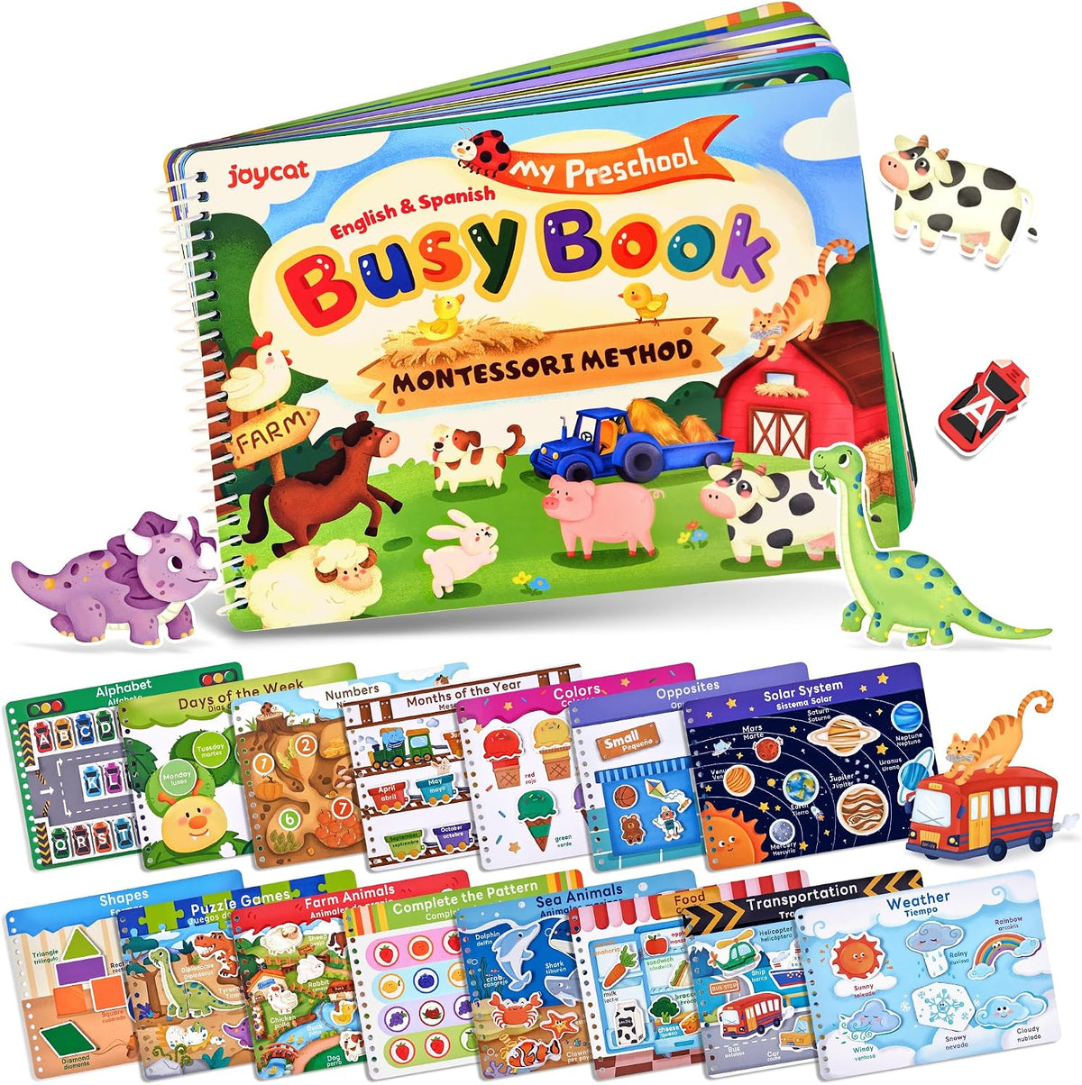 JoyCat Imagination Busy Book para niños pequeños de 3 a 5 años, inglés, Mundo de la imaginación