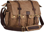 Bolsa bandolera de hombro de lona LEATHER VILLAGE para hombres y mujeres – Elegante bandolera estilo mochila para oficina, viajes y uso diario