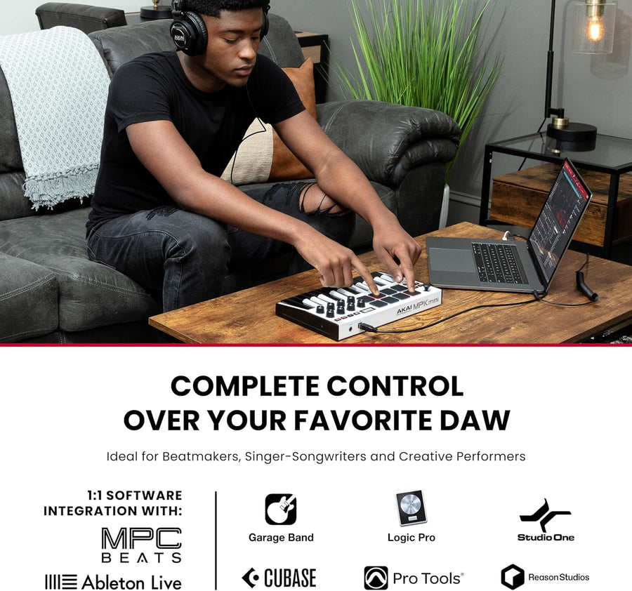 Akai Professional MPK Mini MK3 - Controlador de teclado MIDI USB de...
