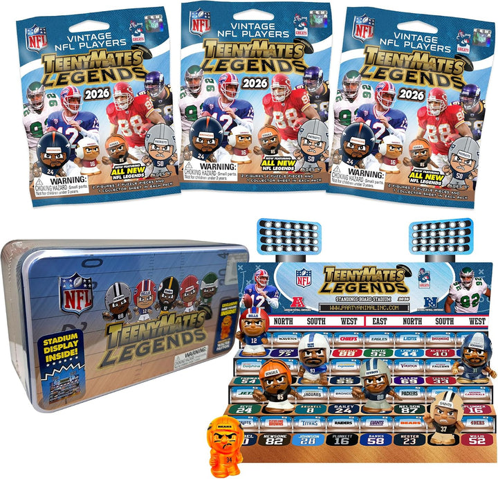 Teenymates Party Animal 2026 Serie de Leyendas de la NFL, 4 Figuras...
