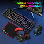 Teclado y mouse para juegos auriculares alfombrilla de