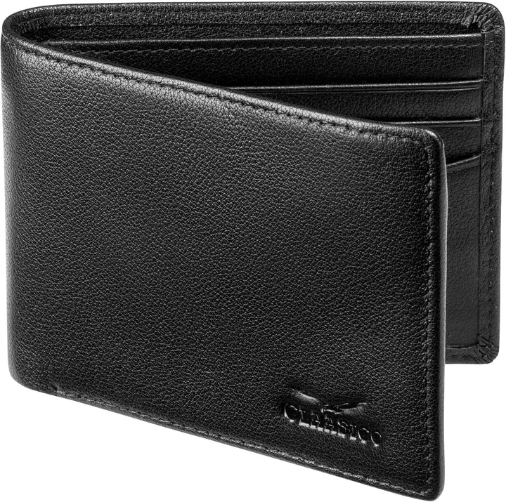 Cartera para hombre \u2013 Cartera delgada de piel auténtica con RF...
