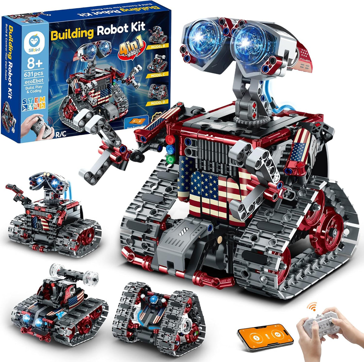 Sillbird Kit de construcción de robots, regalos STEM para niños de 8 a 12
