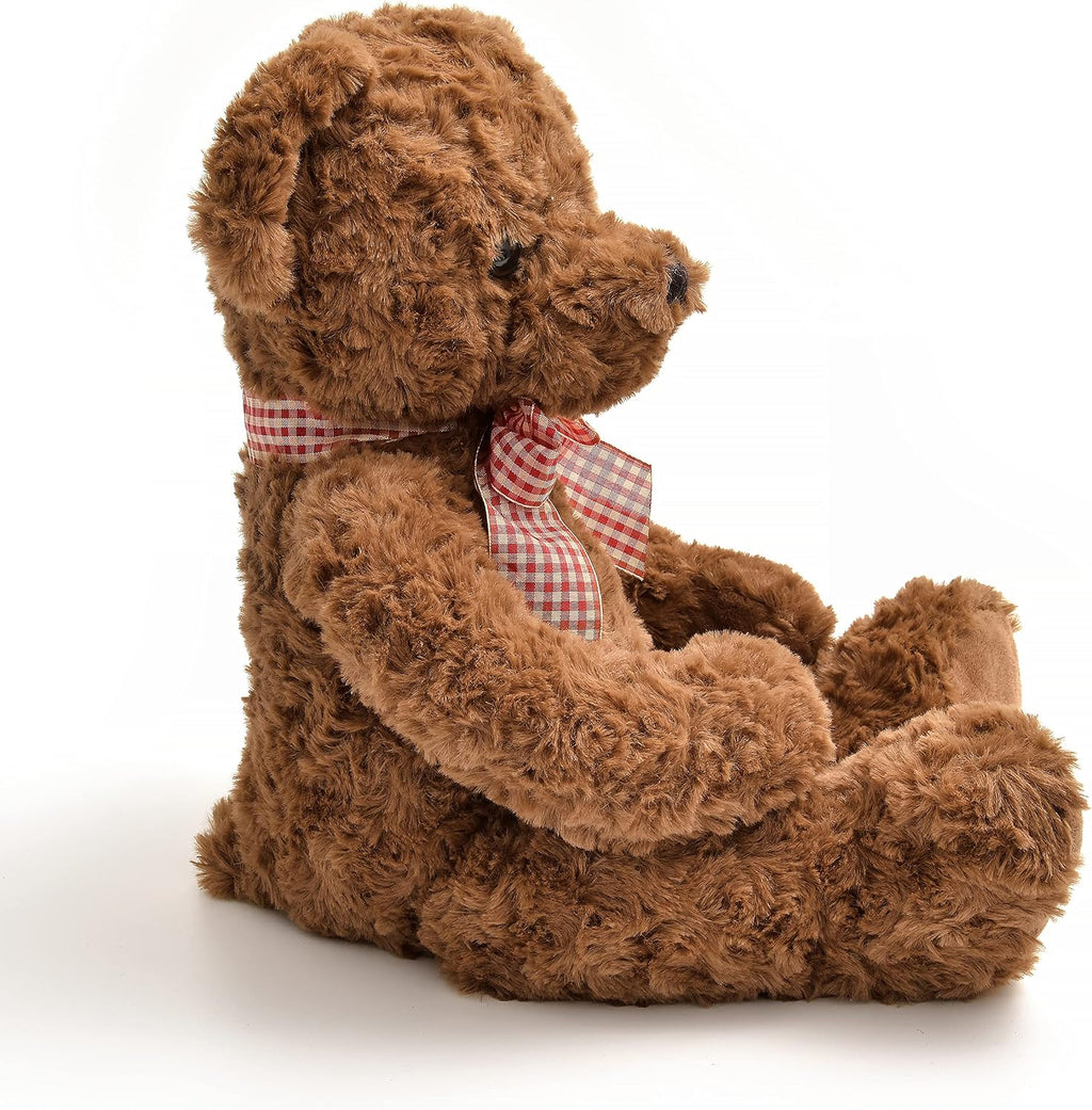 suepcuddly Oso de peluche posado de 20 pulgadas, lindo juguete de peluche para niñas y niños (marrón oscuro)