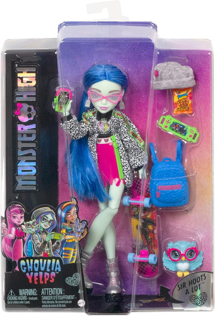Monster High Ghoulia Yelps - Muñeca posable (10.3 pulgadas) con pel...