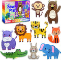 Sii Pikki Kit de costura para niños – 9 proyectos fáciles de animales de safari, kit de costura para principiantes con fieltro e instrucciones, kit de costura para niños de 6 a 12 años, aprende a