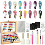 GZIXBDA Paleta de esmaltes de gel y herramientas de 57 colores | Pi...