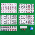 Juego completo de mahjong americano de 1.2 pulgadas de 166 azulejos – Juego completo de viaje con bonitos azulejos Mah Jongg para principiantes, adultos, personas mayores, mini mahjong