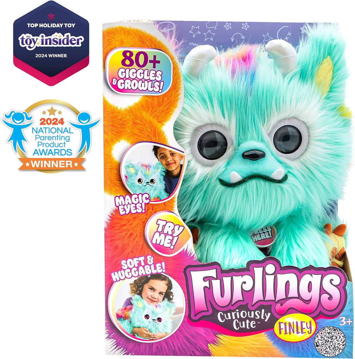Furlings Finley - Muñeco de peluche interactivo de 13 pulgadas, más de 80 sonidos y animaciones, regalo para niñas y niños de 3 años en adelante