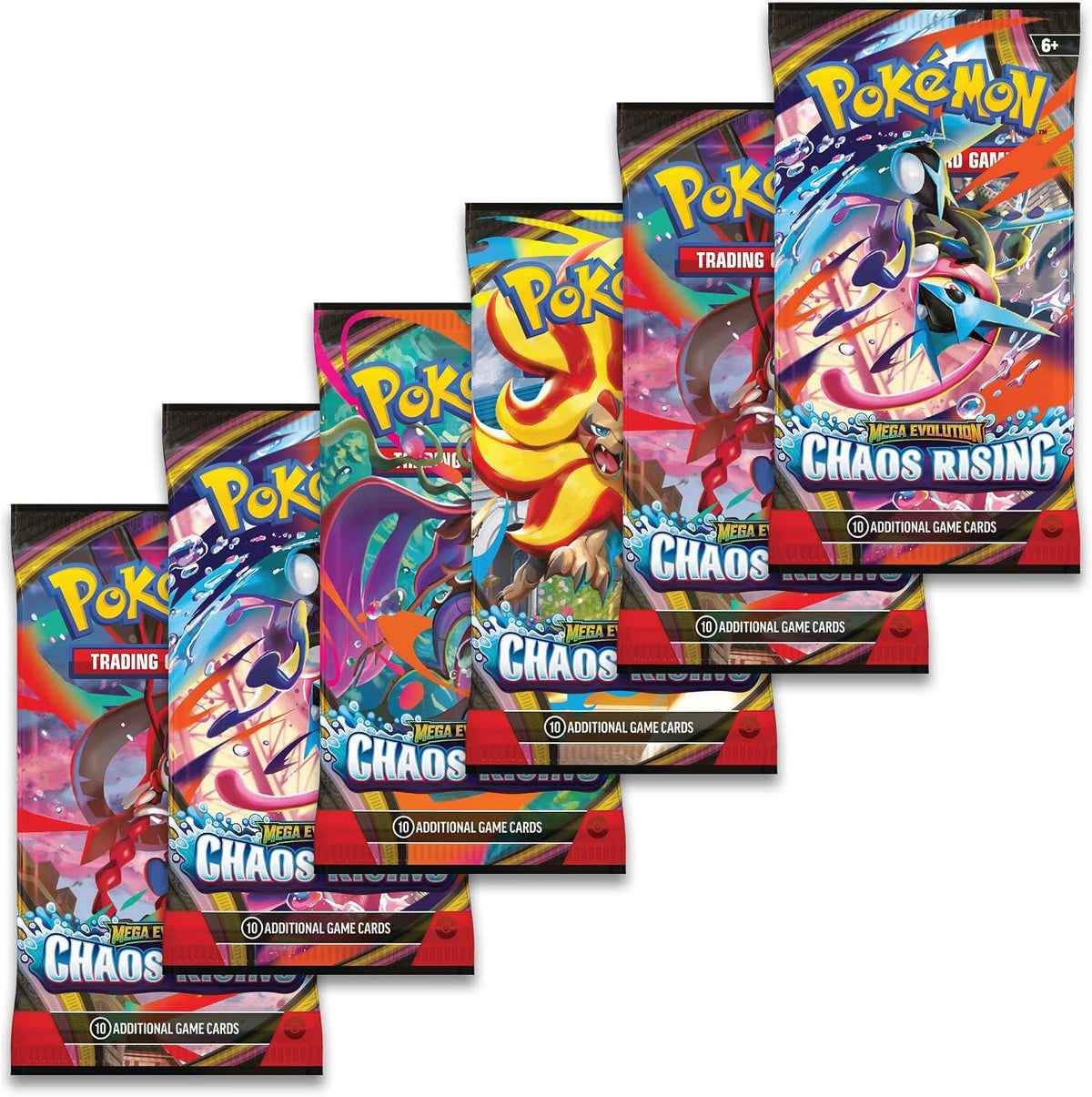 Pokémon TCG: Mega Evolution—Chaos Rising Booster Bundle, paquete de 6