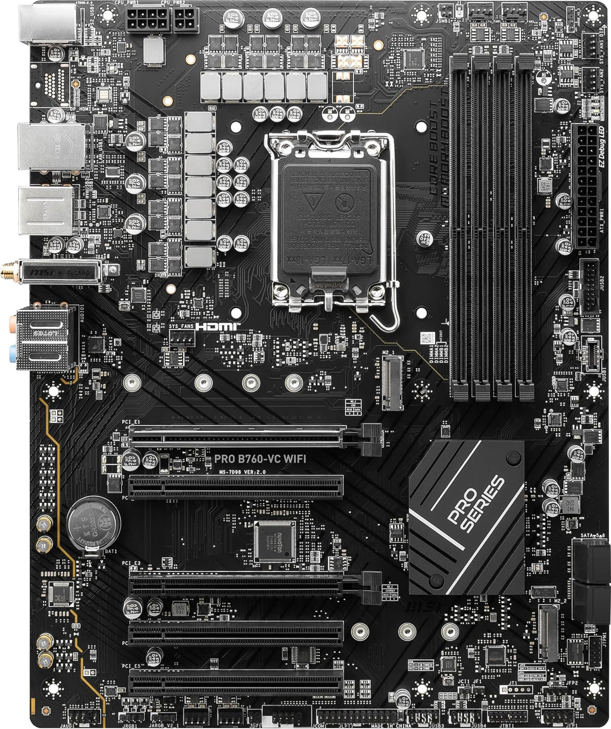 MSI - Placa base PRO B760-VC WiFi ProSeries (Compatible con procesa...