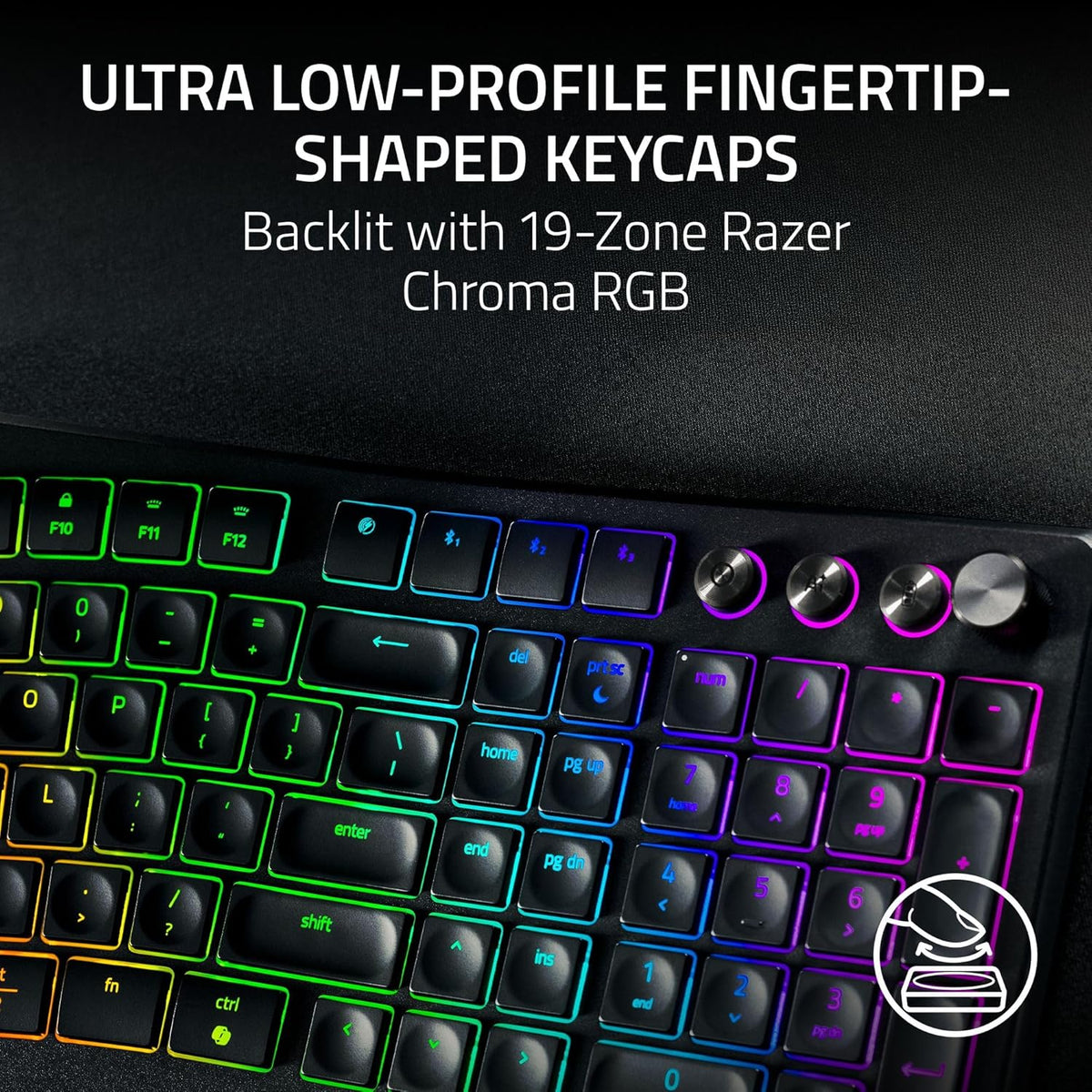 Razer Pro Type Ergo Inalámbrico División Ergonómico RGB teclado, negro