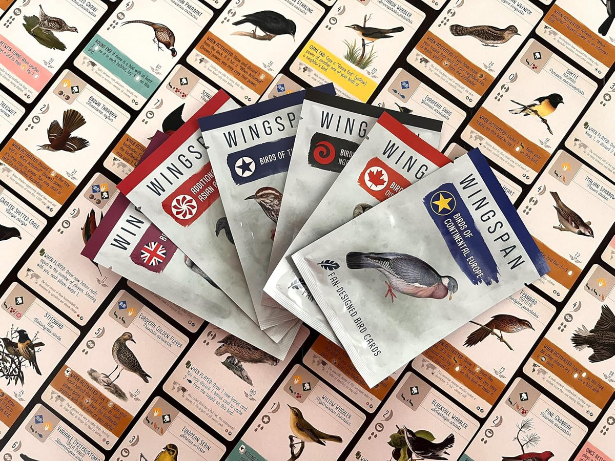 Stonemaier Games: Paquetes de Promoción de Aves Diseñadas por Fans de Wingspan | 150 Nuevas Aves Diseñadas por Fans Usando Poderes del Juego Base y Expansiones | Arte Consistente con las Aves