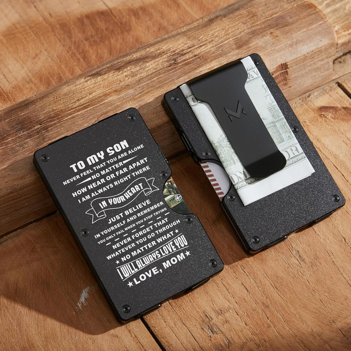 Billetera minimalista de aluminio para hombre, para marido, hijo, p...
