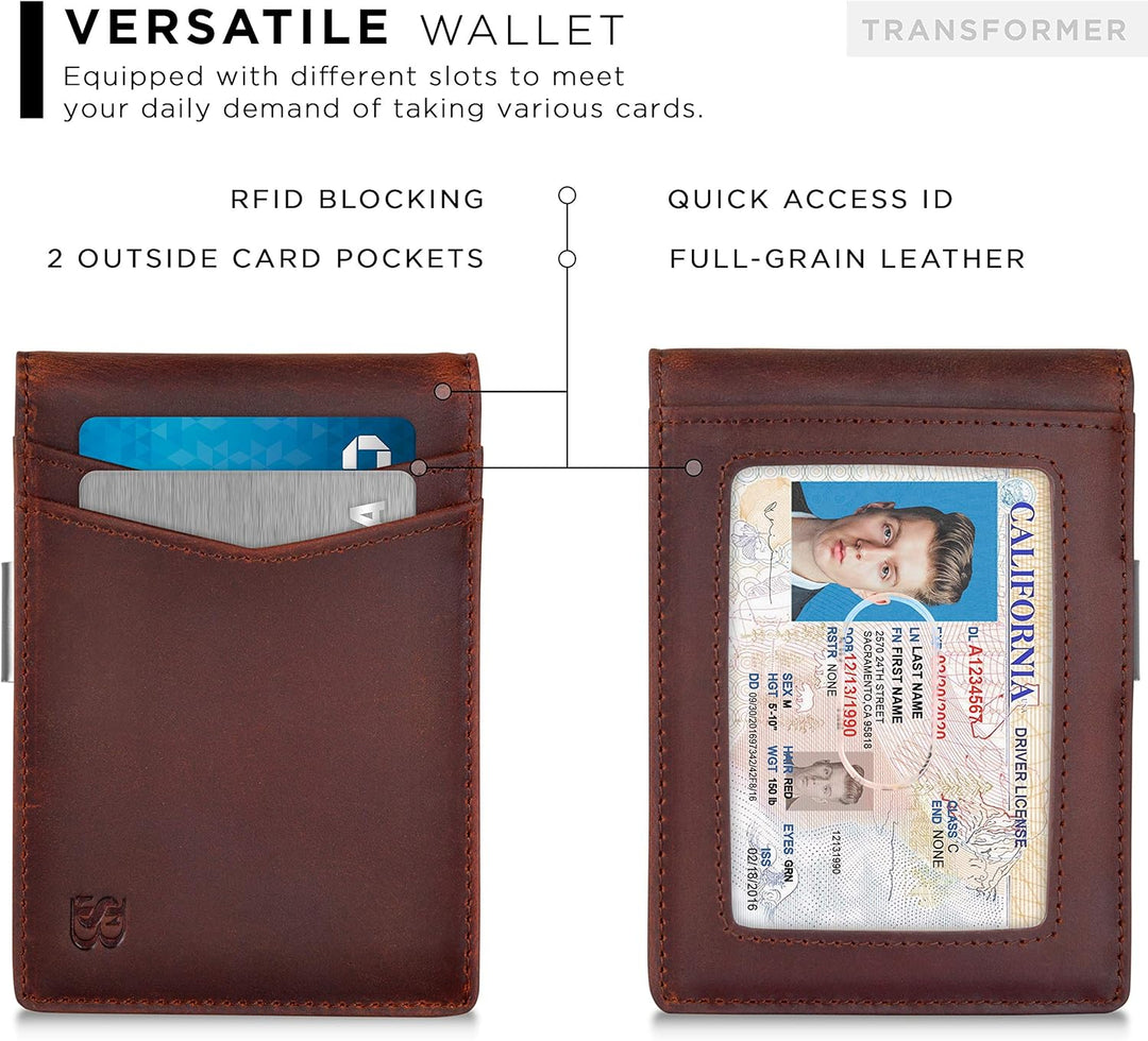SERMAN BRANDS Money Clip Wallet - Mens Wallets slim Front Pocket RF...