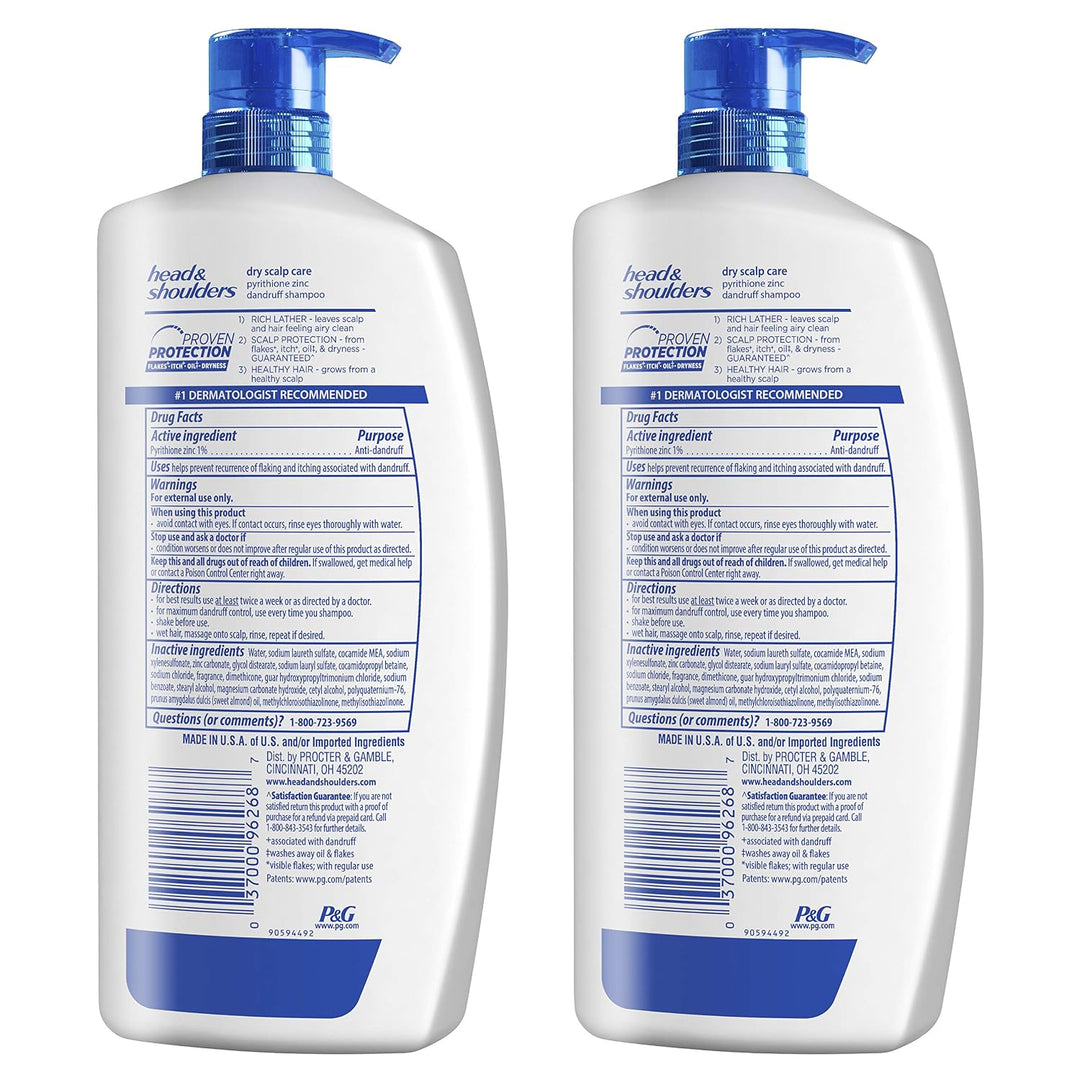 Champú Head and Shoulders para uso diario, tratamiento sin parabeno...