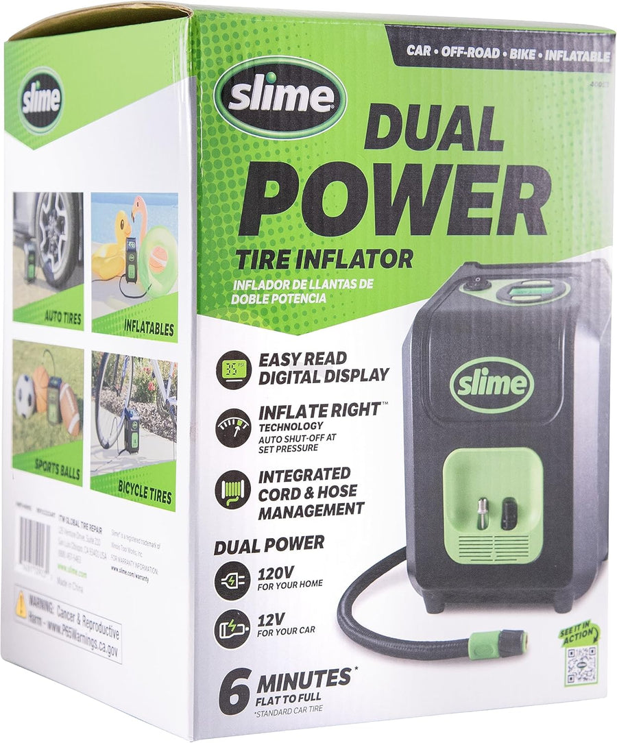 Slime 40052 Inflador de neumáticos, enchufe portátil para automóvil...
