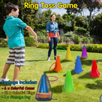 LINAYE Juego combinado de juegos de carnaval, actividades al aire libre, césped, patio, reunión familiar, festival de otoño, bolas de tolva, tablero de dardos para niños, lanzamiento de anillo, huevo y cuchara para fiesta de cumpleaños de niños