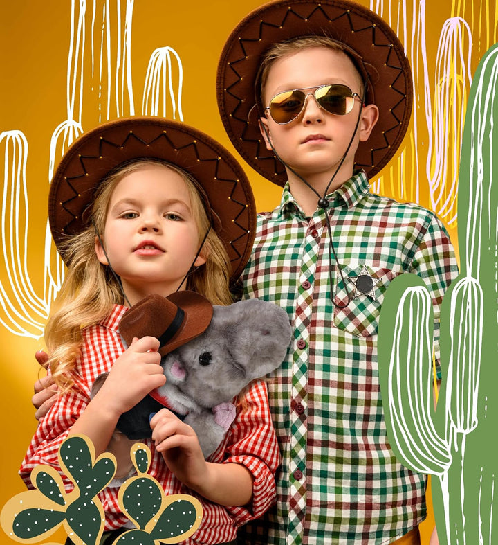 DolliBu Wild Collection Hipopótamo - Peluche de vaquero