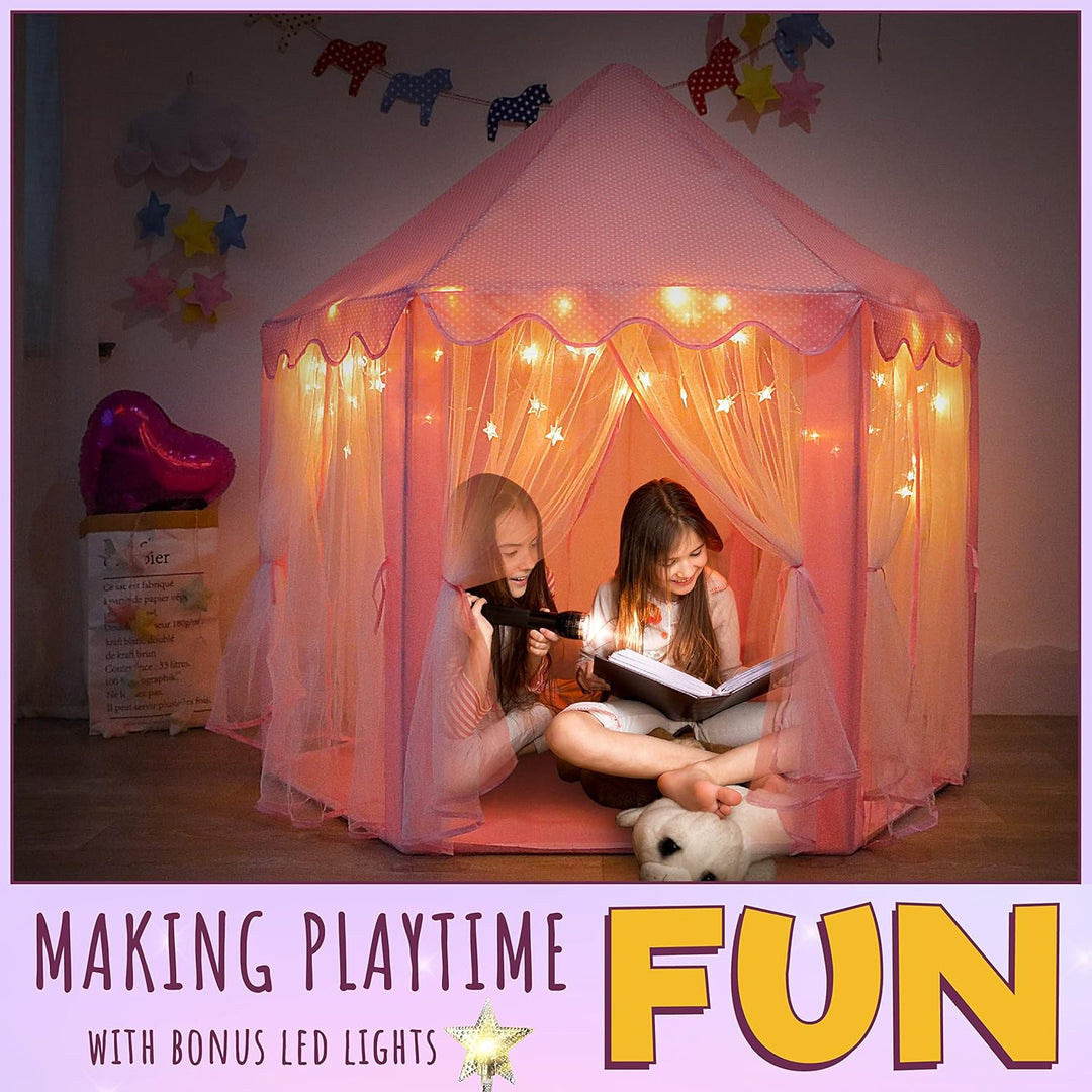 ORIAN Tienda de campaña Princess Castle Playhouse para niñas con lu...