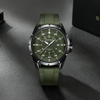 SAPPHERO Reloj analógico de cuarzo luminoso para hombre, 164 ft, resistente al agua, con fecha, casual, elegante, para trabajo, negocios, correa de silicona, relojes de pulsera para hombre