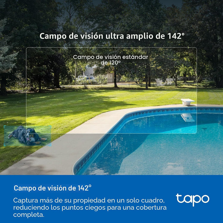 Tapo MagCam 2K Solar, cámara de batería para exteriores+base magnét...