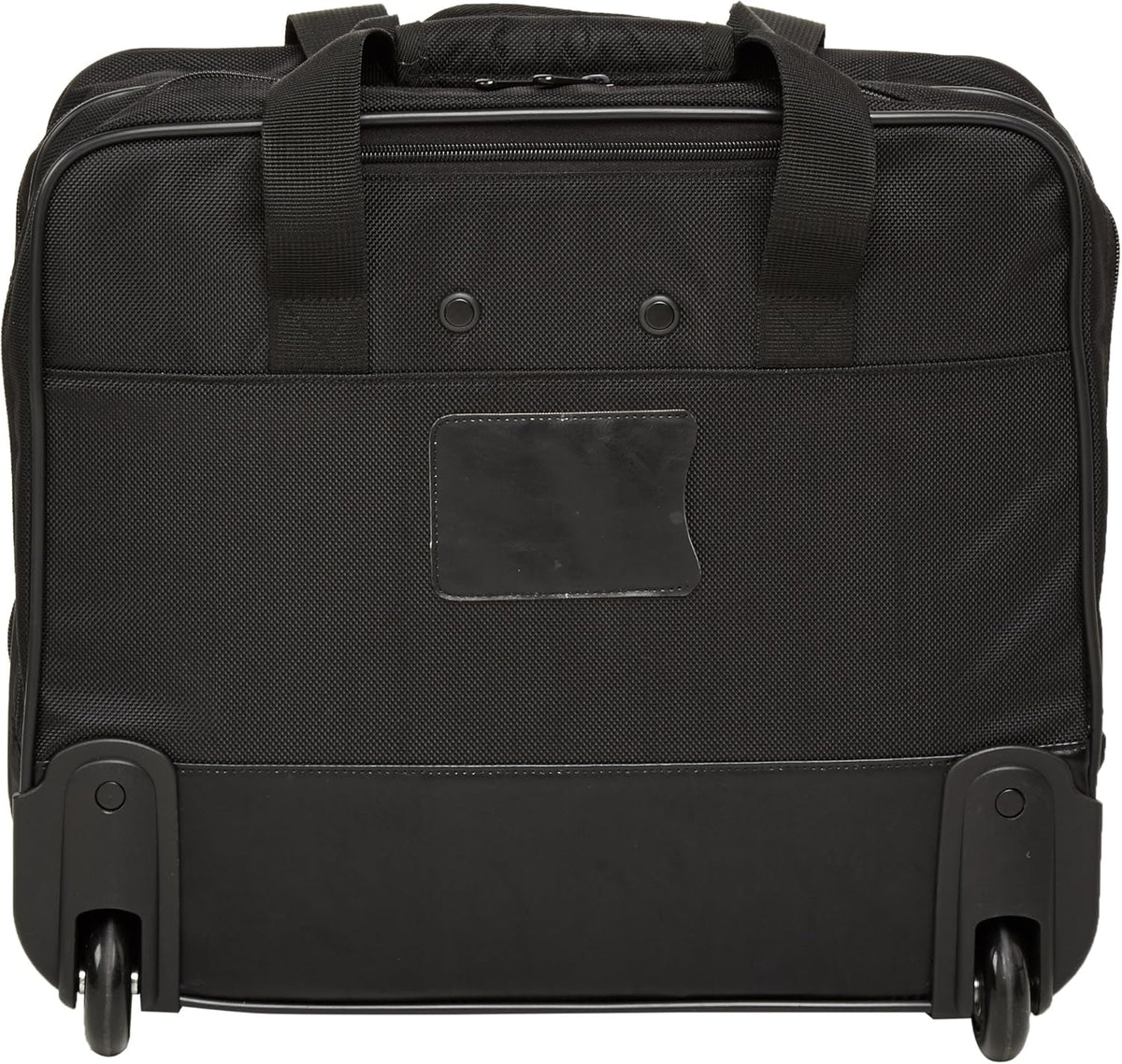 Amazon Basics Bolsa para portátil con ruedas de 15.6 pulgadas para viajes y negocios, maletín con ruedas, asa de bloqueo ajustable, color negro