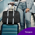 Targus Mobile Elite - Bolsa para portátil de 15.4 pulgadas, compatible con controles de seguridad, tipo topload, negra (TBT045US)